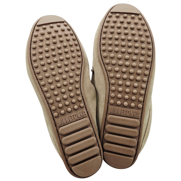 Minnetonka Leila Mule Womens Shoes Color Stone Leather Suede 8.5 - Picture 4 of 10